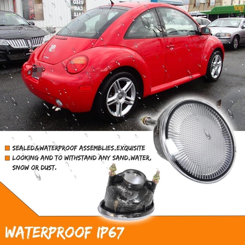 ADIIL For 1998-2005 VW Beetle 2PCS Clear Lens Rear Bumper Backup Reverse Light Kit - Image 5